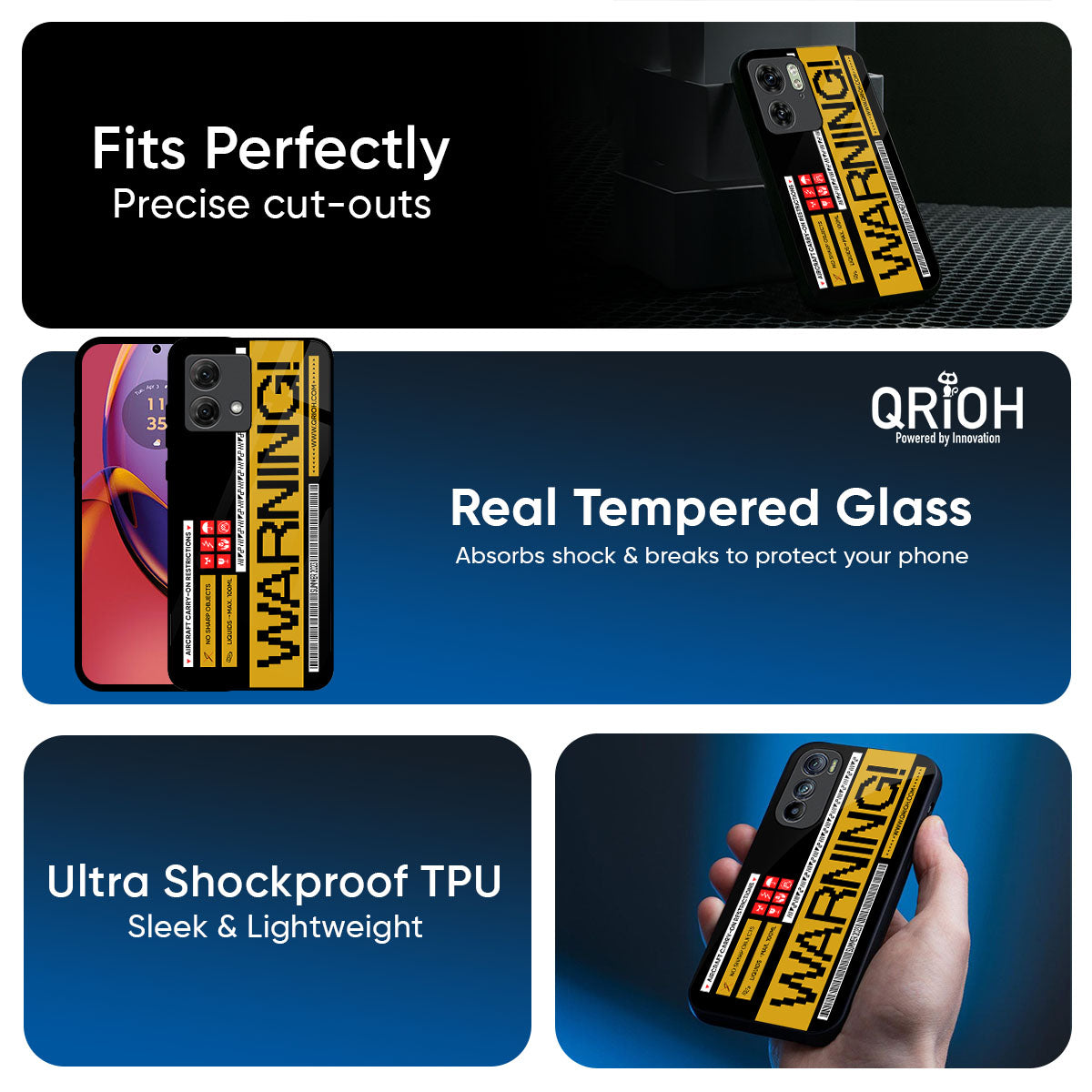 Aircraft Warning Glass Case for Motorola Edge 60 Pro