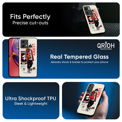 Bape Luffy Glass Case for Motorola Edge G57 Power