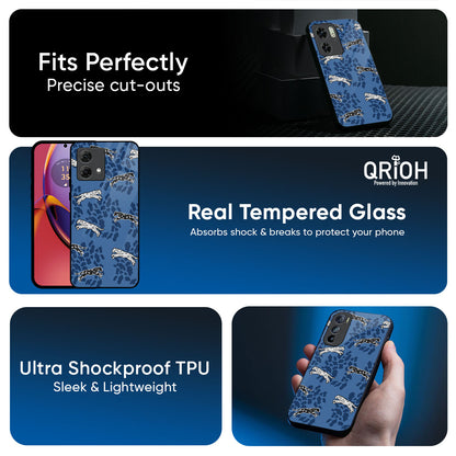 Blue Cheetah Glass Case for Motorola G05