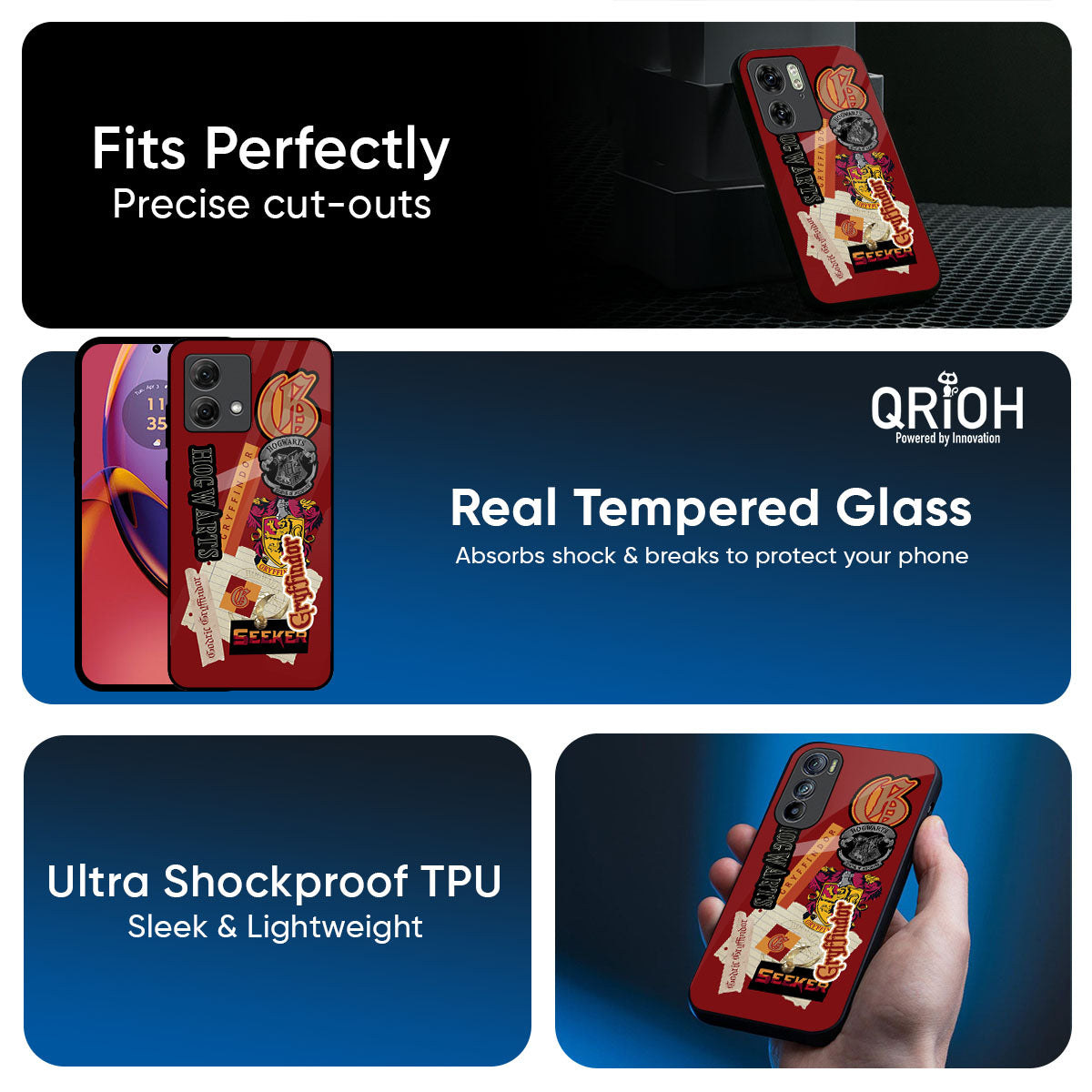 Gryffindor Glass Case for Motorola Edge 60 Pro