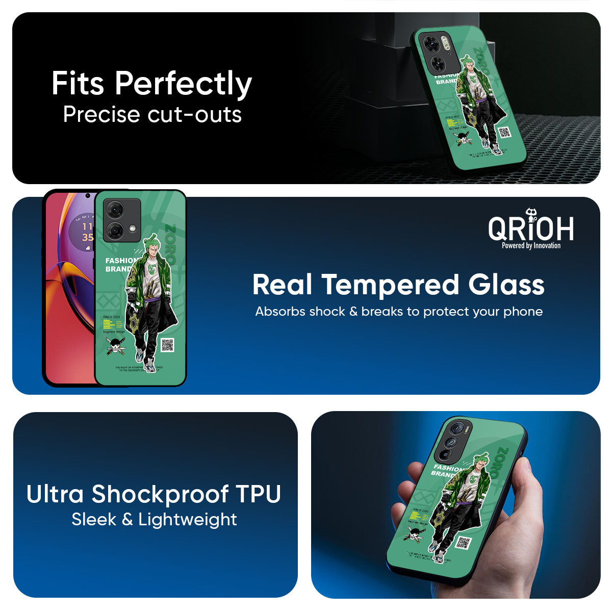 Zoro Bape Glass Case for Motorola G75 5G