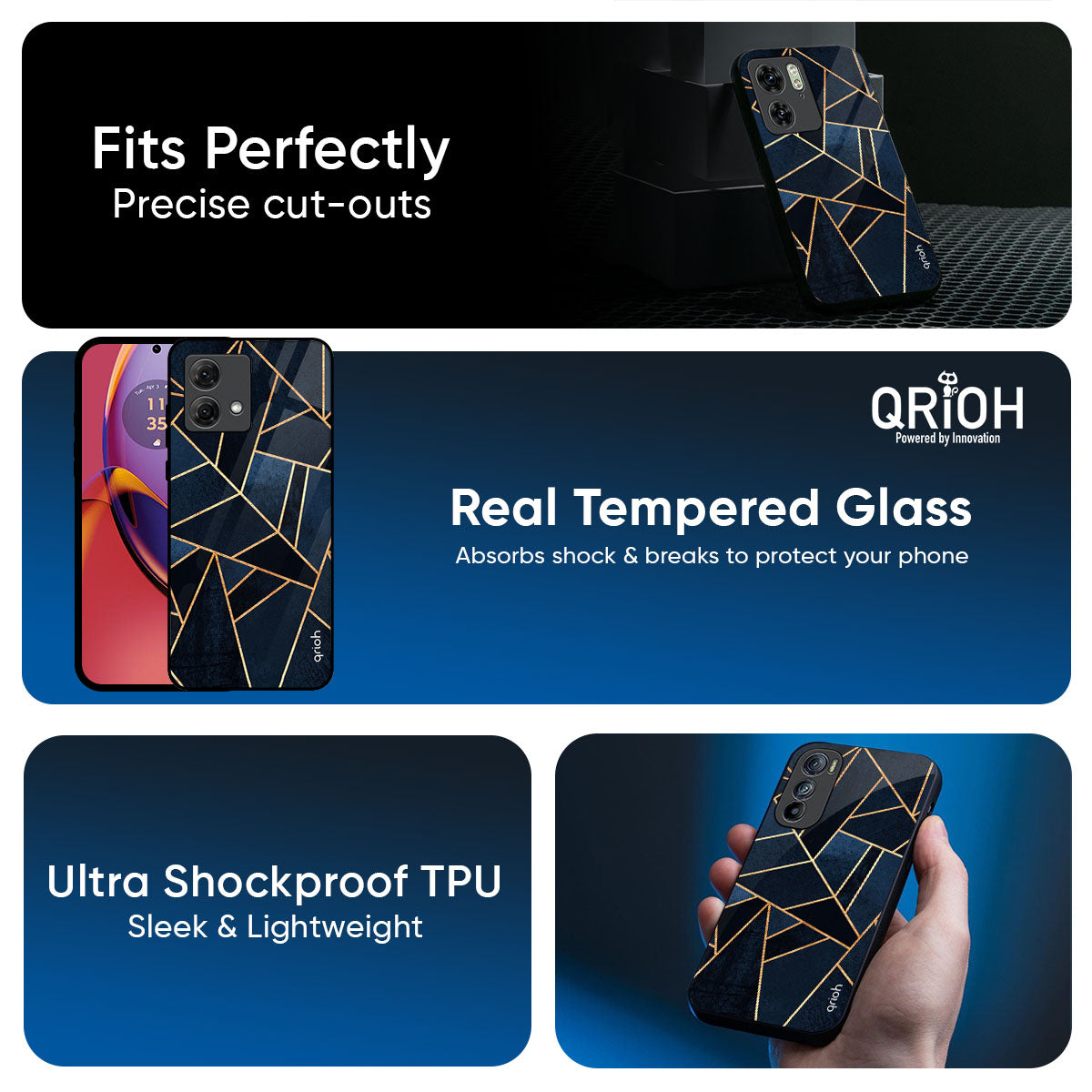 Abstract Tiles Glass Case for Motorola Edge 60 Fusion 5G