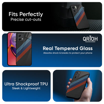 Carbon Inspired Glass Case for Motorola G75 5G