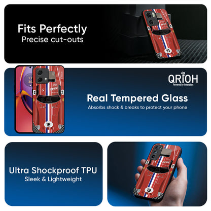 Racing Vintage Glass Case for Motorola G05