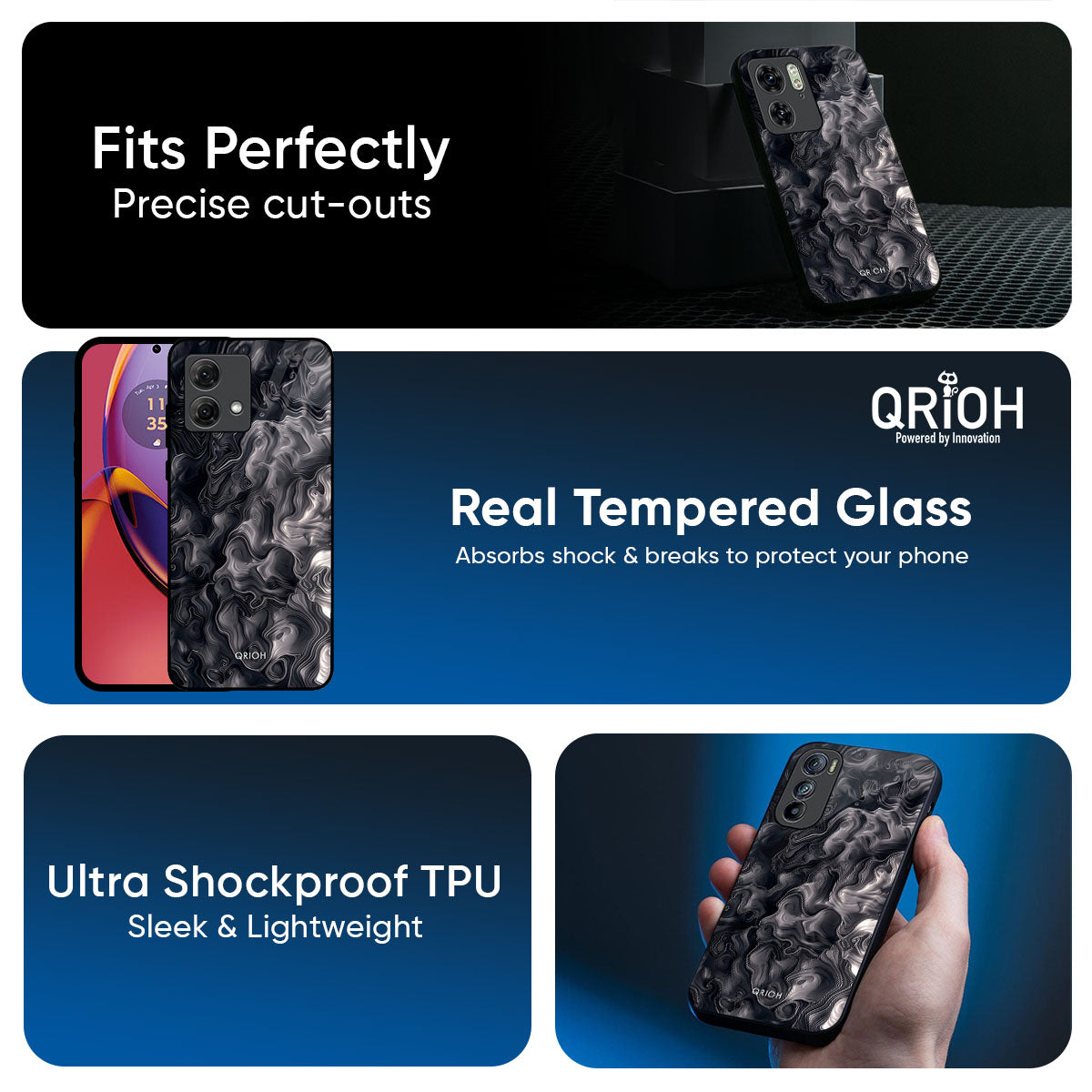 Cryptic Smoke Glass Case for Motorola Edge 60 Pro