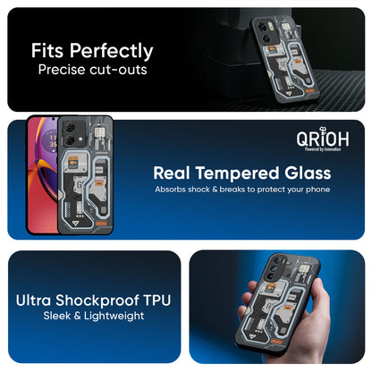 Retro Futuristic Glass Case for Motorola Edge 60 Pro