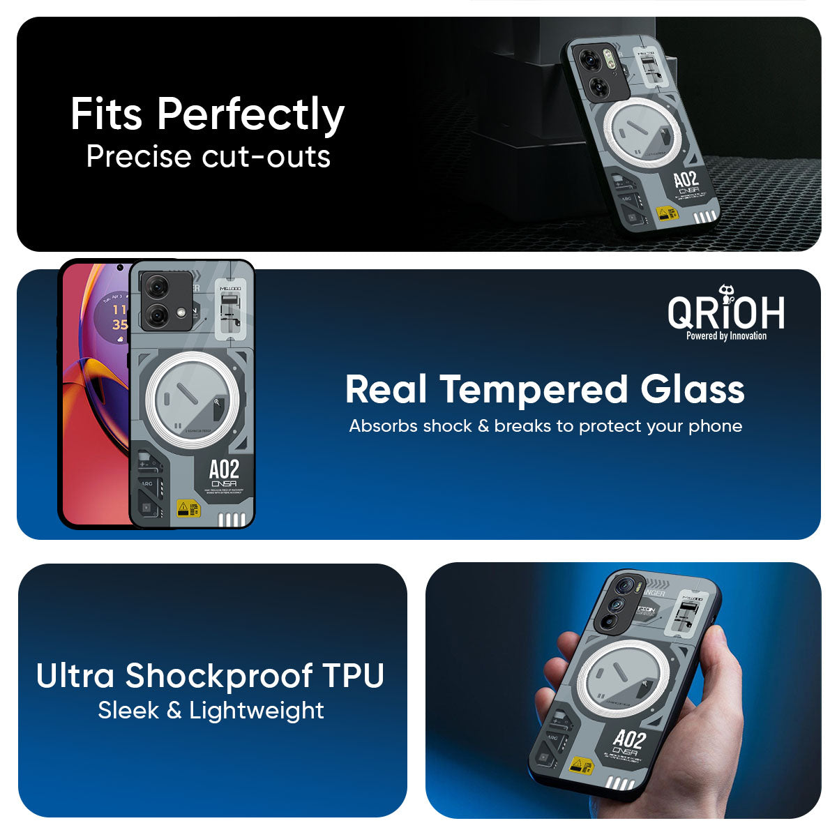Modern Technology Glass Case for Motorola Edge G57 Power