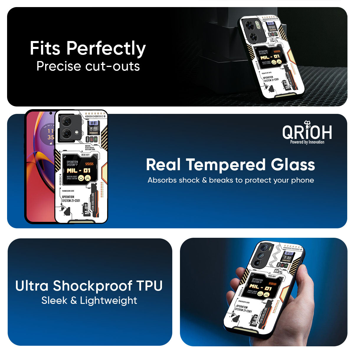 Tech Display Glass Case for Motorola Edge G57 Power