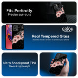 Floral Black Band Glass Case For Motorola Edge 60 Pro