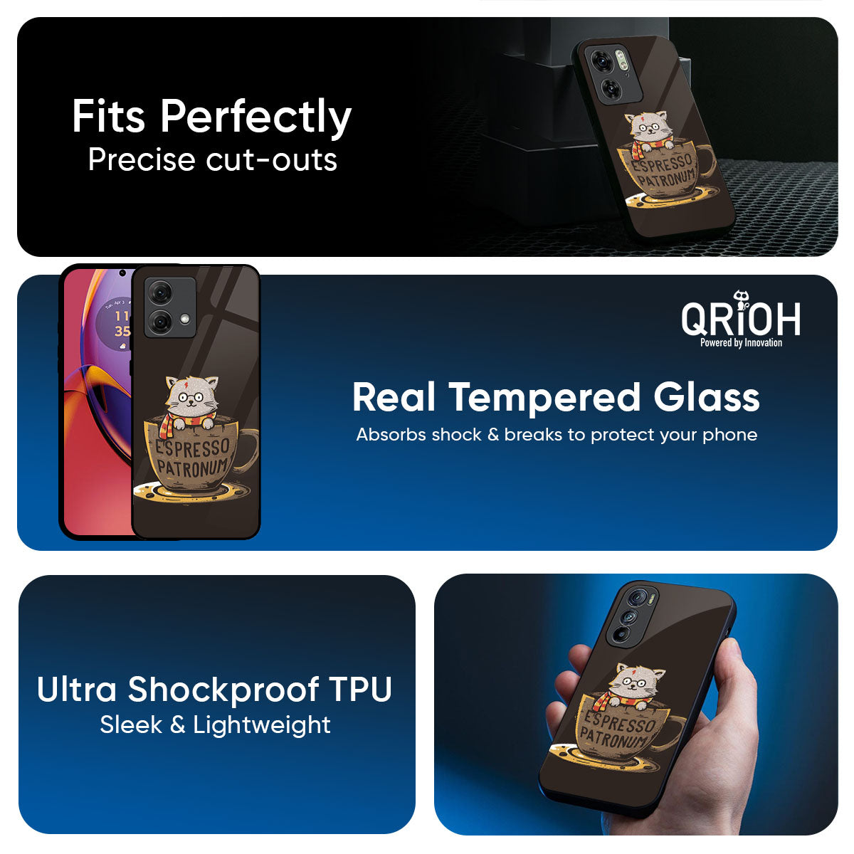 Tea With Kitty Glass Case For Motorola Edge 60 Pro