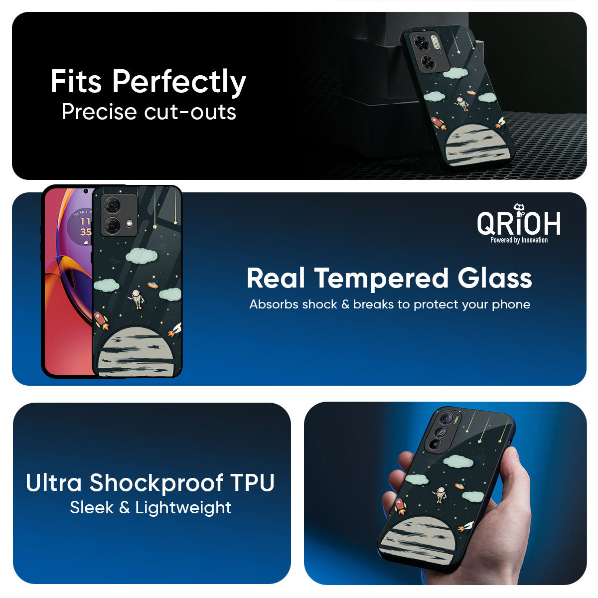 Astronaut Dream Glass Case For Motorola Edge 60 Pro