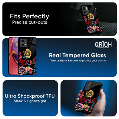 Floral Decorative Glass Case For Motorola G05