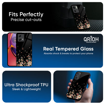 Floating Floral Print Glass Case for Motorola Edge 60 Pro