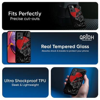 Red Moon Tiger Glass Case for Motorola G05