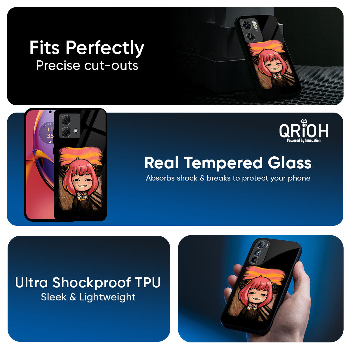 Spy X Family Glass Case for Motorola Edge 50 Fusion 5G