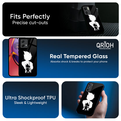 Monochrome Goku Glass Case for Motorola Edge 50 Fusion 5G