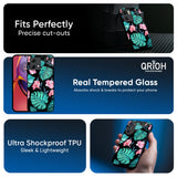 Tropical Leaves & Pink Flowers Glass Case for Motorola Edge 50 Fusion 5G