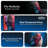 Blue & Red Smoke Glass Case for Motorola Edge 70 Fusion 5G