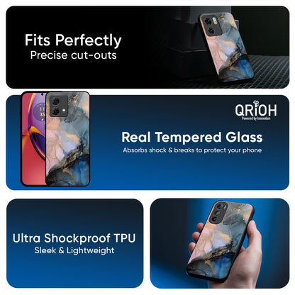 Marble Ink Abstract Glass Case for Motorola G75 5G