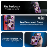 Purple Rhombus Marble Glass Case for Motorola G05
