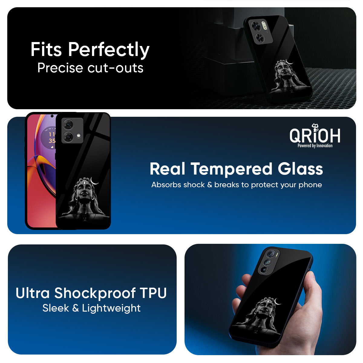 Adiyogi Glass Case for Motorola G75 5G