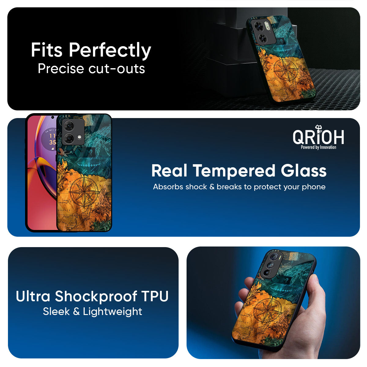 Architecture Map Glass Case for Motorola Edge 60 Pro