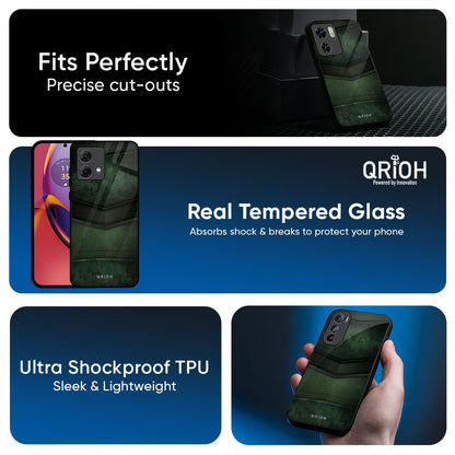 Green Leather Glass Case for Motorola Edge 70 Fusion 5G