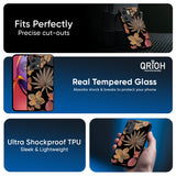 Lines Pattern Flowers Glass Case for Motorola Edge 50 Fusion 5G