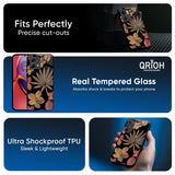 Lines Pattern Flowers Glass Case for Motorola Edge G57 Power