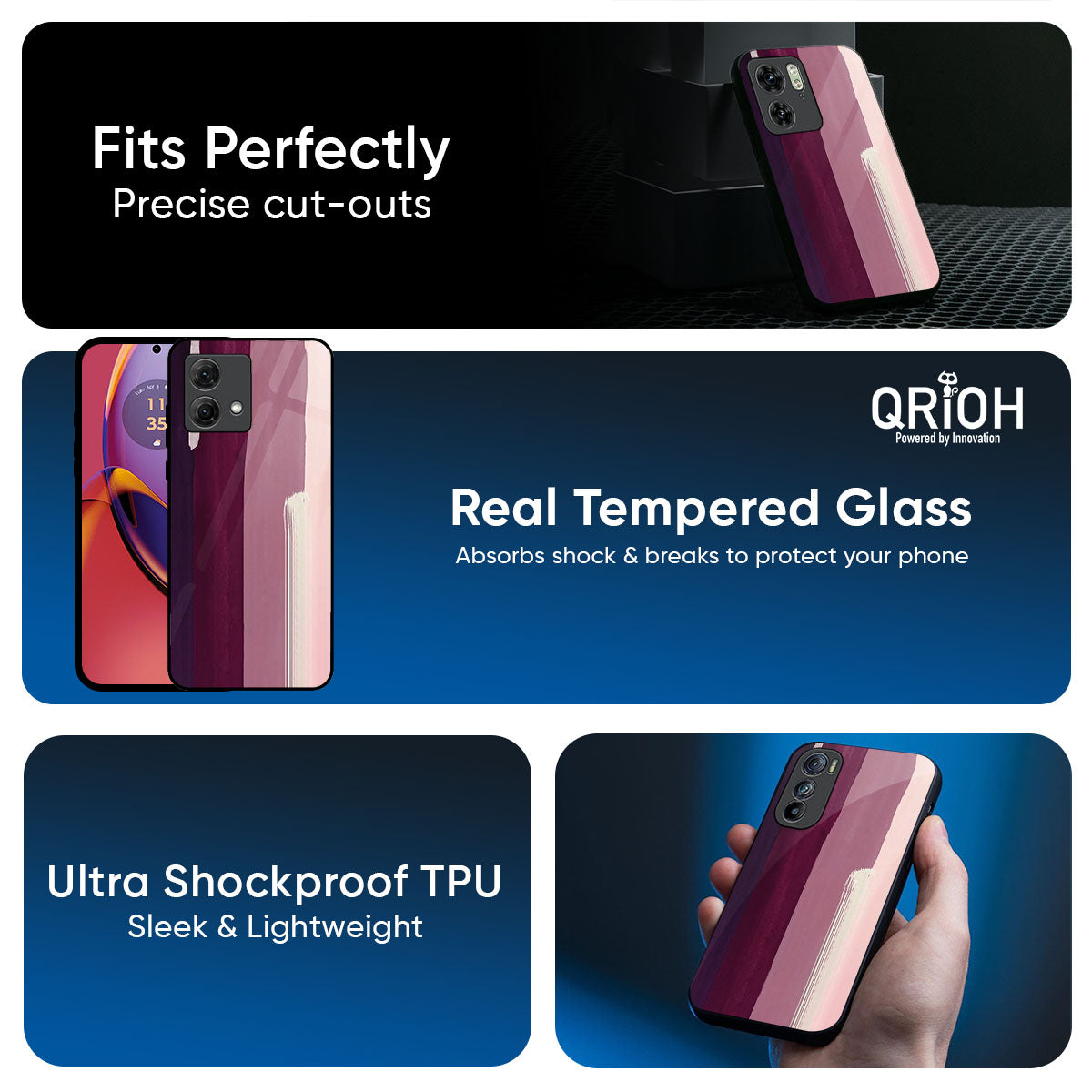 Brush Stroke Art Glass Case for Motorola Edge 60 Pro