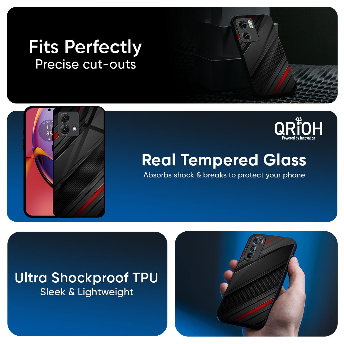 Modern Abstract Glass Case for Motorola Edge 50 Fusion 5G