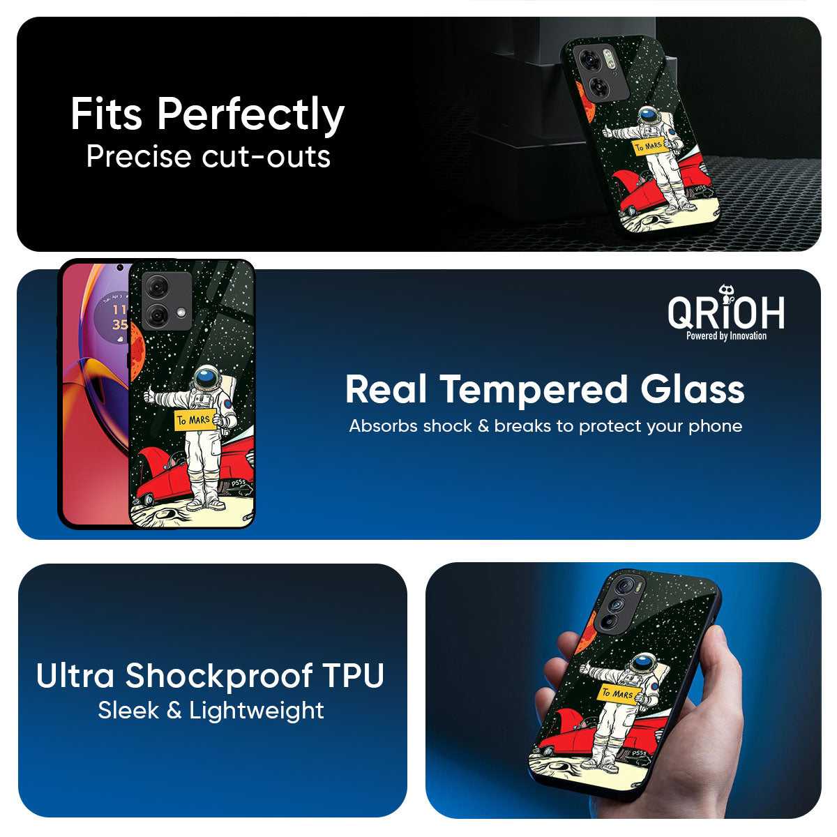 Astronaut on Mars Glass Case for Motorola G75 5G