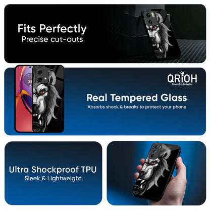 Wild Lion Glass Case for Motorola G75 5G