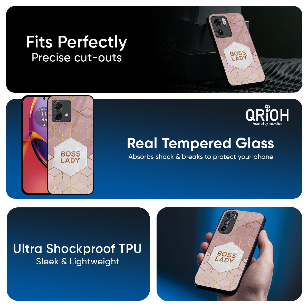 Boss Lady Glass Case for Motorola Edge G67 Power