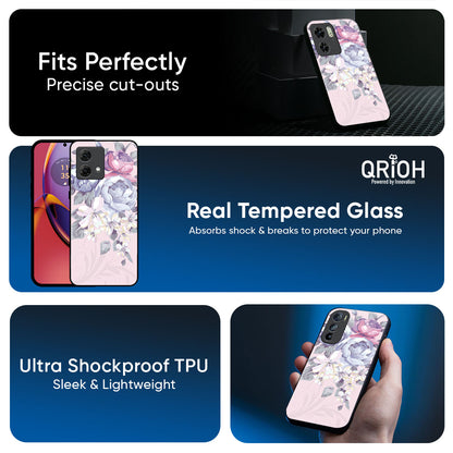Elegant Floral Glass Case for Motorola G05