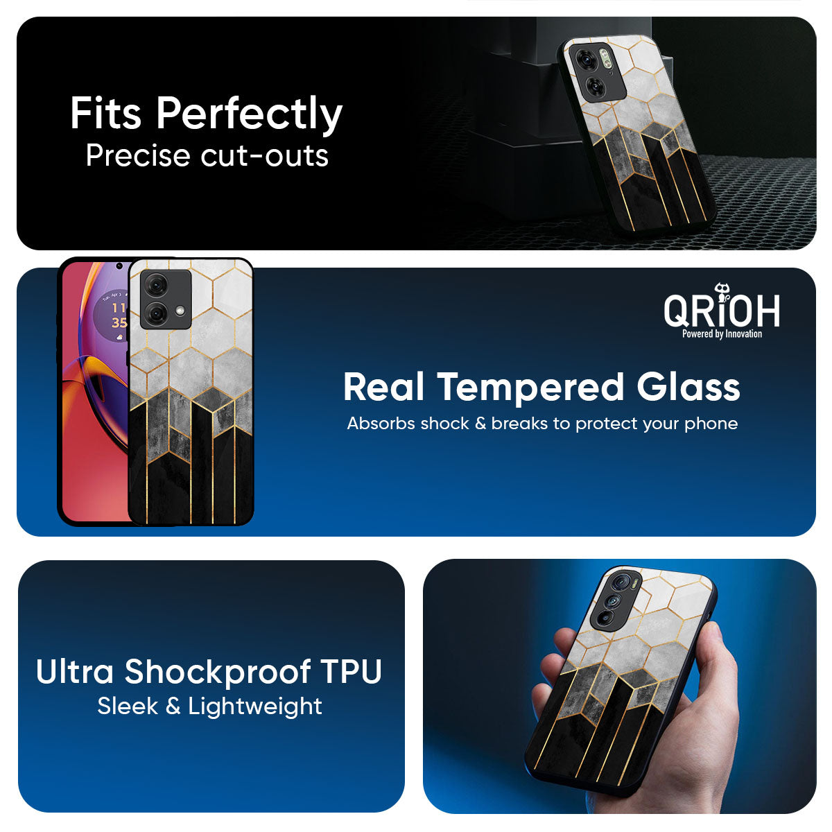 Tricolor Pattern Glass Case for Motorola Edge 70 5G