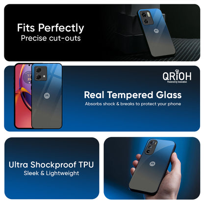 Blue Grey Ombre Glass Case for Motorola G75 5G