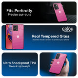 Pink Ribbon Caddy Glass Case for Motorola Edge 50 Fusion 5G