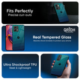 Green Triangle Pattern Glass Case for Motorola Edge 60 Fusion 5G