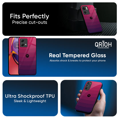 Wavy Pink Pattern Glass Case for Motorola Edge G57 Power