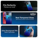Blue Rhombus Pattern Glass Case for Motorola Edge 70 Fusion 5G