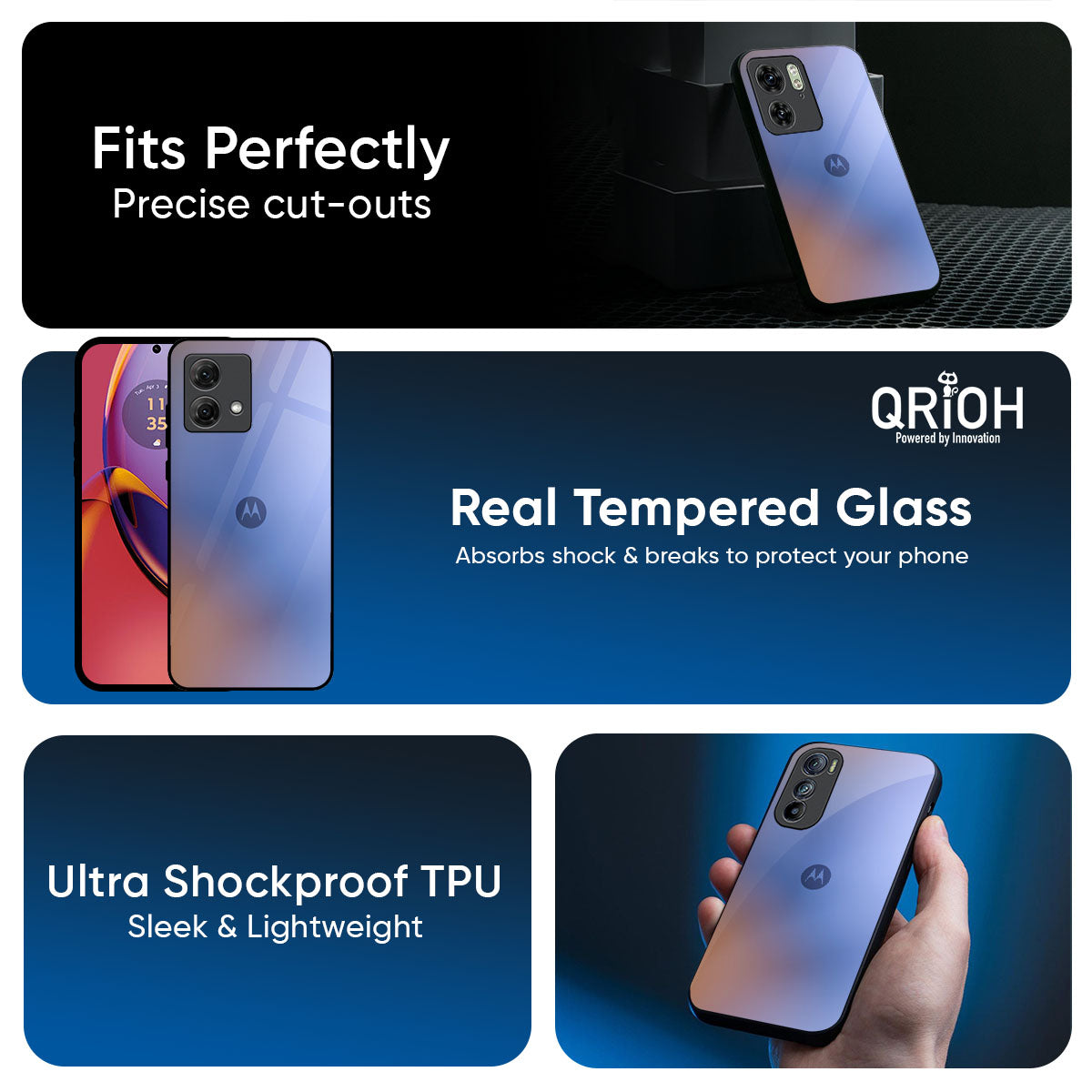 Blue Aura Glass Case for Motorola Edge 70 Fusion 5G