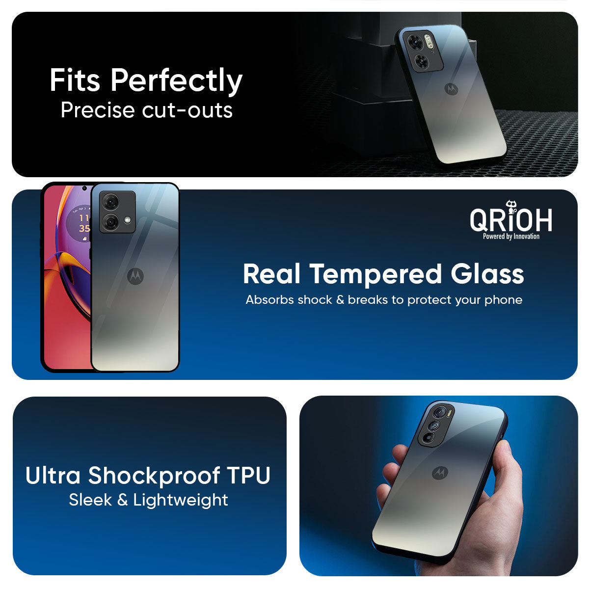 Tricolor Ombre Glass Case for Motorola G05