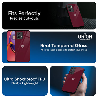 Classic Burgundy Glass Case for Motorola Edge 60 Pro