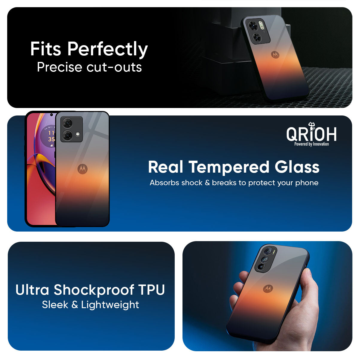 Aesthetic Orange Glass Case for Motorola Edge 70 5G