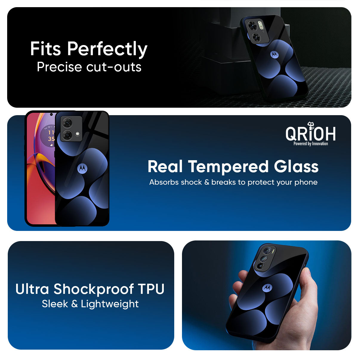 Five Blue Spots Glass Case for Motorola Edge 60 Pro