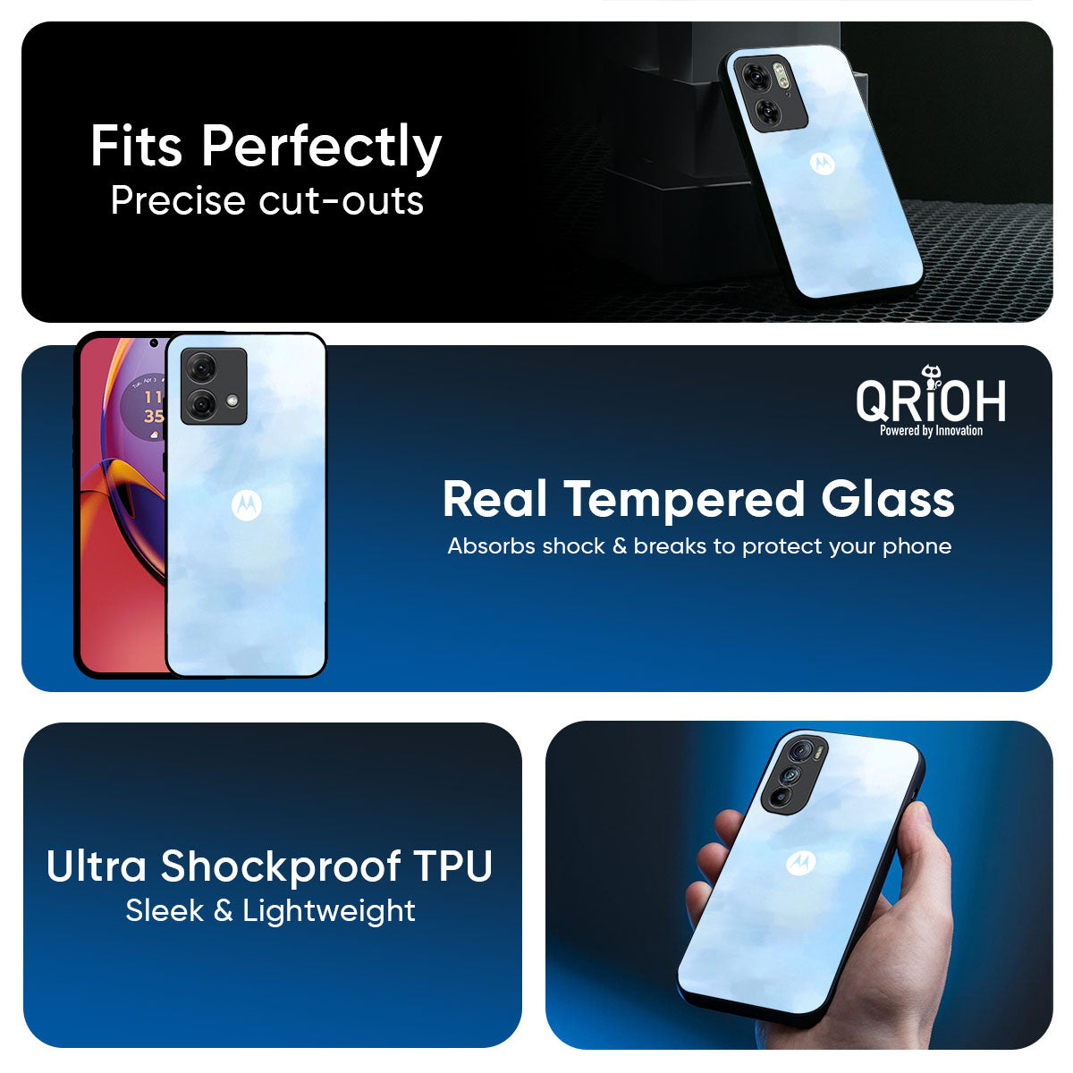 Bright Sky Glass Case for Motorola Edge 60 Pro