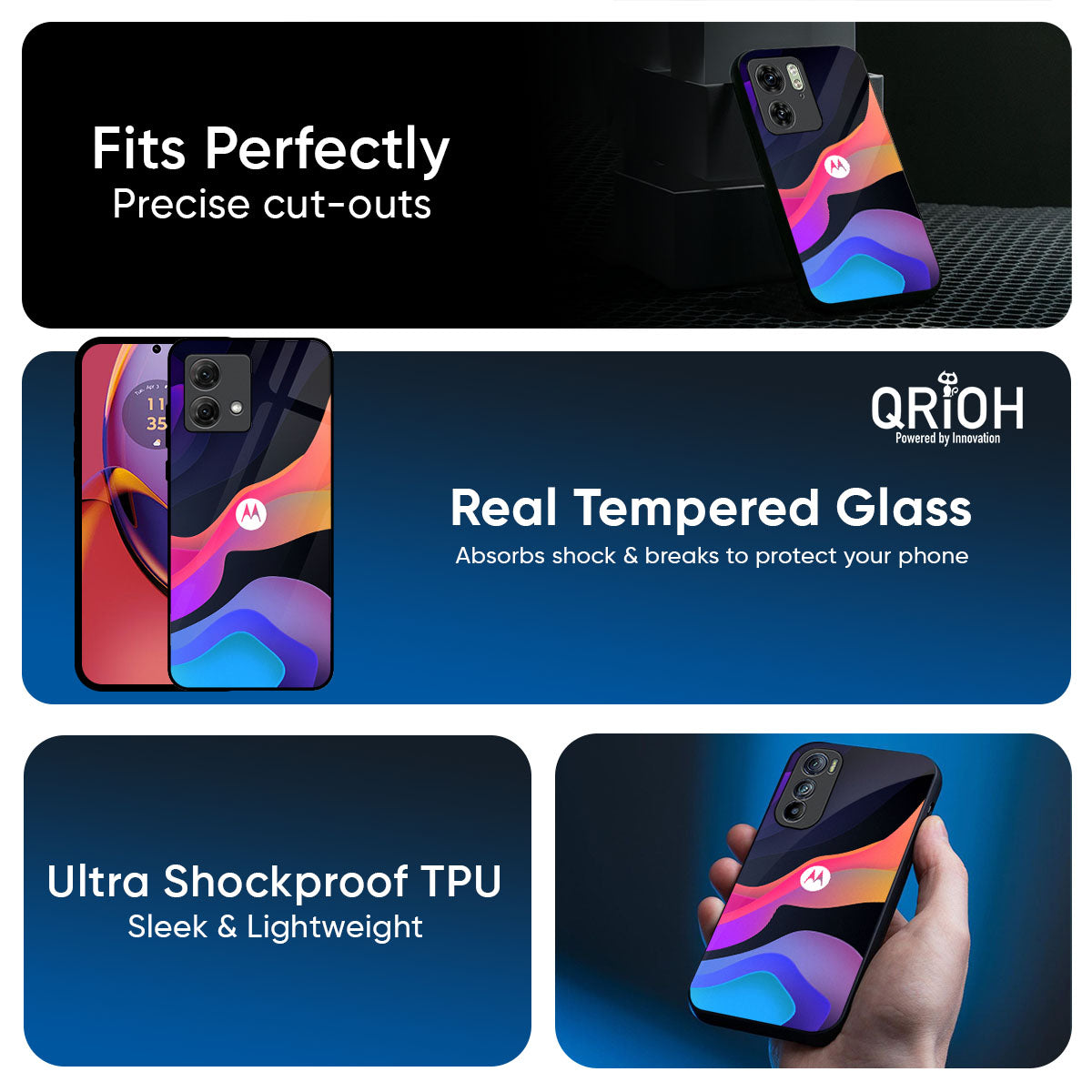 Colorful Fluid Glass Case for Motorola Edge 60 Pro