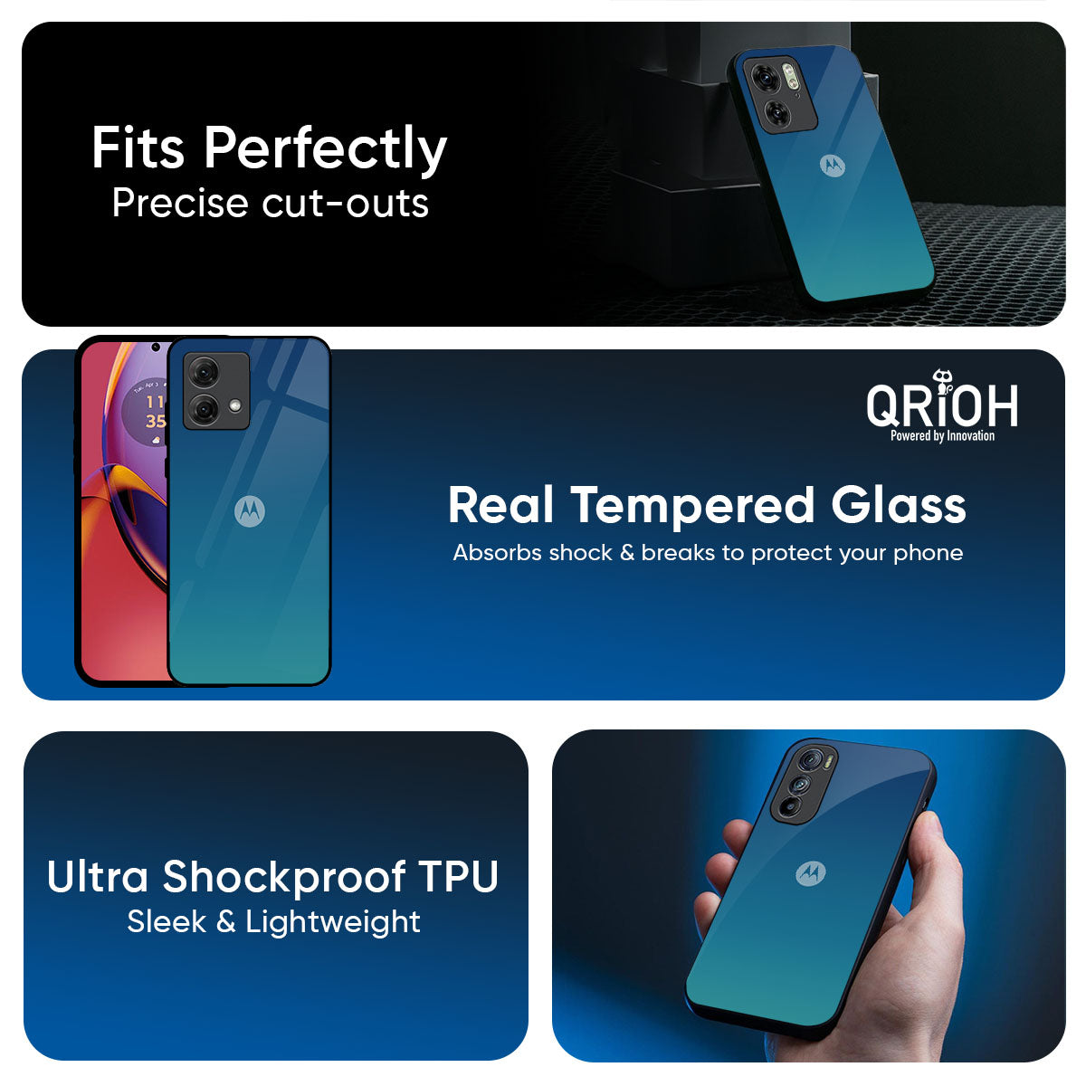 Celestial Blue Glass Case For Motorola Edge 70 Fusion 5G