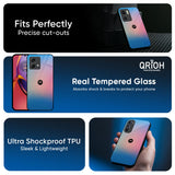 Blue & Pink Ombre Glass case for Motorola Edge G67 Power